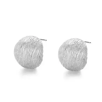 Сложенные изогнутые текстурные шариковые серьги легкие роскошные высококачественные серьги