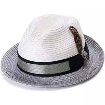 Сложенный Сложенный M Светло-серый [Stacey Adams] Шляпа, Шляпа, Шляпа, Лезвие, Роскошь, Глянец, Перо, Весна/Лето, (56см), светло-серый