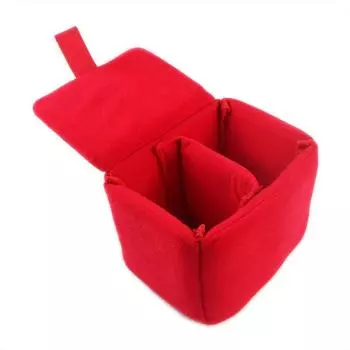 SLR Thickening Waterproof Photo Camera Bag DSLR Camera Case Lens Protective Case Velvet Lens Bag оранжевый