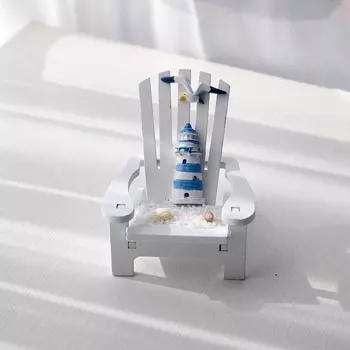 Случайная фигурка пляжного стула, реквизит для фотосъемки в средиземноморском стиле, миниатюрное украшение для дома белый