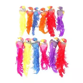 Случайные искусственные птицы, имитация животных из пенопласта, модели птиц из перьев, сделай сам, свадебные украшения для дома и сада as the picture