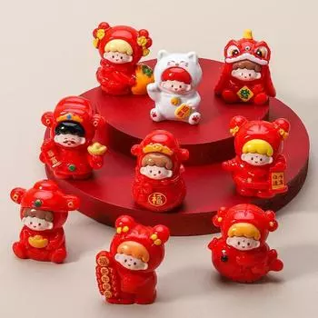 Случайные милые мини-куклы Azhuo на 1 год, фигурки, украшения для автомобилей, украшения для дома и рабочего стола, аксессуары для кукольного домика, игрушки для детей, подарок