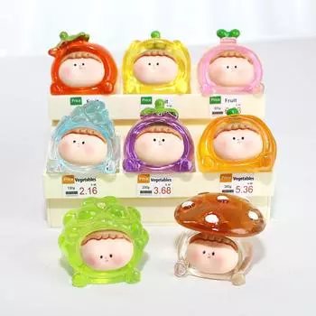 Случайный 1 шт. большой фруктовый и овощной лилит полупрозрачный орнамент милый мультяшный смоляной настольный декоративный орнамент разноцветный