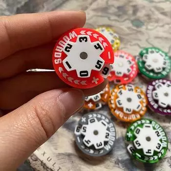 Случайный цвет маленький размер счетчик 32 мм круглый здоровье повреждения раны трекер акрил 1 шт 0-59 трекер жизни onesize