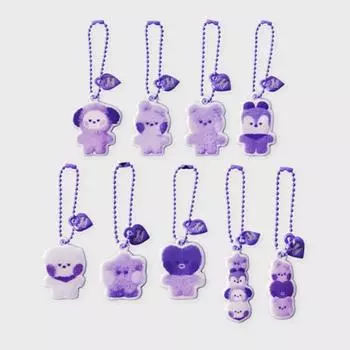 Случайный мини-брелок для ключей BT21 Purple of Wish Edition minini