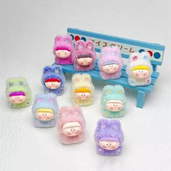 Случайный один милый Дофаминовый флокированный пушистый шарик Лилит 3D Подвески Украшения для автомобиля Украшения для дома Украшения своими руками Ключи Аксессуары Подарки