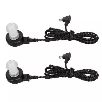 Слуховой аппарат 2-контактный кабель Провод Звуковой слуховой аппарат Приемник с ушным вкладышем Запасной аксессуар чёрный