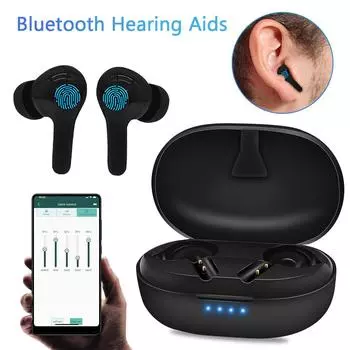 Слуховые аппараты для глухоты Цифровой перезаряжаемый слуховой аппарат Bluetooth Усилитель звука Управление через приложение Интеллектуальное шумоподавление