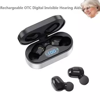 Слуховые аппараты для пожилых людей, медицинские слуховые аппараты с глухим шумоподавлением, перезаряжаемые безрецептурные цифровые слуховые аппараты чёрный