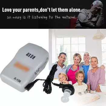 Слуховые аппараты JECPP AXON, усилитель звука, устройство для улучшения слуха с батарейным питанием для взрослых и серый