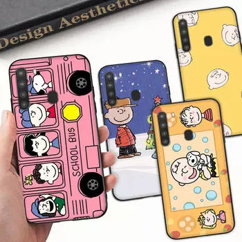 SM10 Чарли и СнупиЧерный мягкий чехол для Xiaomi Poco X6 X4 M5 M6 F5 F6 C65 C55 C50 C51 C40 Pro Redmi 14C A3X 13C 12C 11T 10A 9C Note 7 6 8A Plus Redmi Note 11s 5G арлекин
