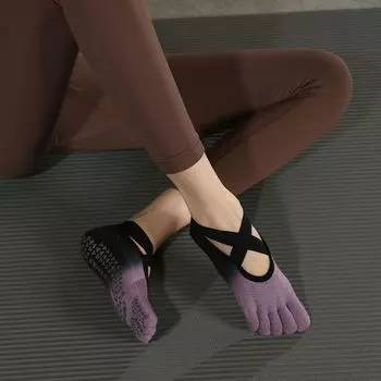 Sm2402 Five Finger Yoga Socks Summer Thin Anti-Slip Summer Pilates Professional Split Toes Bandage Aerial Yoga SM2402 black purple