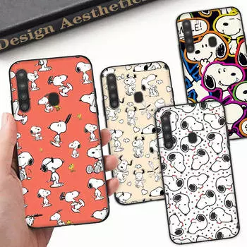 SM3 Lovely SnoopyBlack мягкий чехол для Xiaomi Poco X6 X4 M5 M6 F5 F6 C65 C55 C50 C51 C40 Pro Redmi 14C A3X 13C 12C 11T 10A 9C Note 7 6 8A Plus Redmi Note 12 Pro 4G бездна
