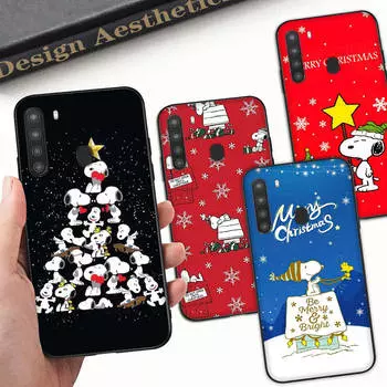SM6 Snoopy черный мягкий чехол для iPhone 16 15 Plus 14 13 Pro 8 SE XR XS Max P30 Nova 5T Y5P Y6 Y7 Y8P Y9 Realme C30 C33 C31 VIVO Y36 V27 iPhone 7 бездна
