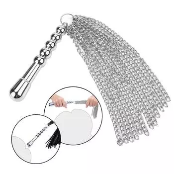 SM БДСМ металлическая ручка-цепочка кнут флоггер флирт фантазия фетиш весло флирт фантазия секс-игрушка для SM или анальный секс-мастурбация