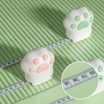 См/дюйм милый кошачий лапа в форме PU рулетка мини портативный одним щелчком отводящий мягкий линейка для измерения груди талии бедер человека cm