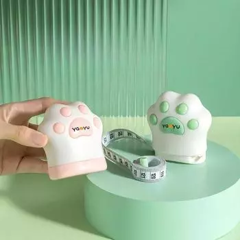 См/дюйм милый кошачий лапа в форме PU рулетка мини портативный одним щелчком отводящий мягкий линейка для измерения груди талии бедер человека