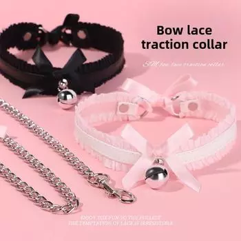 Sm Эротические игрушки Кружевной воротник Женская цепочка на шею Тяговая веревка Цепь Милые аксессуары Закалка Взрослые принадлежности