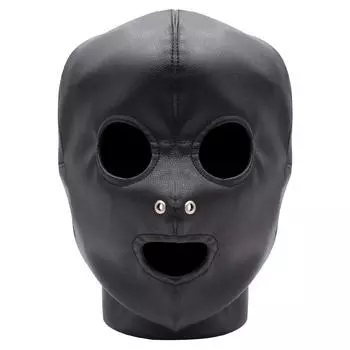 SM Маска для груди с открытым ртом и открытыми глазами, двигатель пыток, товары для взрослых, секс-игрушки для пар чёрный