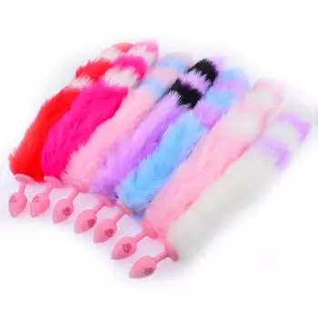 SM Обучение Кошка Царапание Хвост Ролевая Игра Мастурбация Секс Игрушка Силиконовый Лисий Хвост Анальная Пробка Взрослый Секс Продукт Pink Cat Scratch Silicone