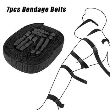 SM пояс для бондажа 7 шт./компл. аксессуары для игр для взрослых веревка секс-игрушки для пар наручники жгуты эротические фетиш-ограничения
