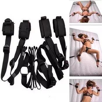 SM сдержанность под кроватью для взрослых секс-игрушка пара игра ремень бондаж набор наручники секс запястья манжеты на лодыжке