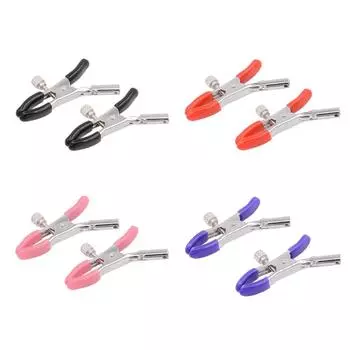 SM Зажим для сосков Клиторальный зажим для взрослых Флирт Стимуляция сосков и половых губ Двигатель пыток Обучение рабыни Парный секс Секс-продукт a Pair of Black