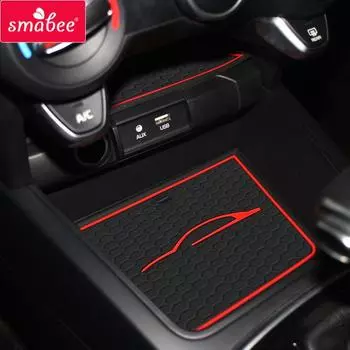 Smabee Gate Slot Cup Pad Нескользящий коврик для Kia Rio 4 X-Line RIO 2017 - 2024 Rio4 Автомобильные противоскользящие коврики Аксессуары для интерьера Coaster