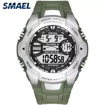 SMAEL цифровые наручные часы в стиле милитари крутой S Shock повседневные светодиодные часы мужские спортивные часы с большим циферблатом водонепроницаемые чёрный/розового золота