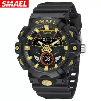 SMAEL Cool Dual Display многофункциональные спортивные часы для активного отдыха, светящиеся в темноте, водонепроницаемые электронные часы для мужчин