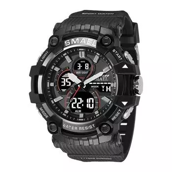 SMAEL тактические мужские и женские студенческие спортивные альпинистские часы с двойным дисплеем цифровые водонепроницаемые светящиеся электронные часы