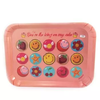 Смайлик [L8983] — Большой поднос «Смайлик» розовый (ты глазурь на моем торте)