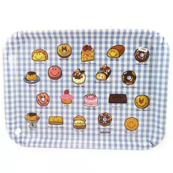 Смайлик [L8984] - Поднос большой Смайлик синий