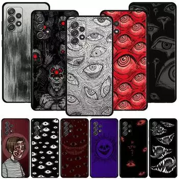 Смайлик со страшным лицом и глазами для Samsung Galaxy A13 A22 A12 A32 A71 A11 A21S A33 A52 A72 A51 A50 A70 A31 M31 A10 A20 A30 A80 A71 4G