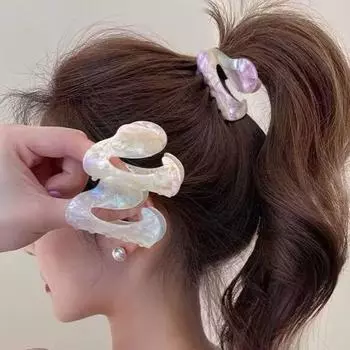 Small Acetic Acid Hair Claw Acetate Geometry Hair Crab Clip Elegant Retro Shark Clip Girls style6