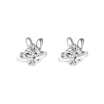 Small and Cute Rabbit Planet Earrings Jade Rabbit Earrings Niche Design Versatile