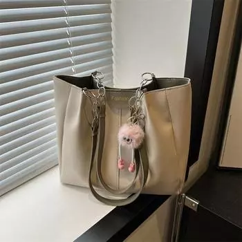 Small and Fresh New Sweet and Elegant Commuting Bag Shoulder Bag Big Bag Women Contrasting Style Large Capacity Tote Bag separate bag