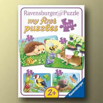 Small Animals in the Forest 2/4/6/8 Piece Ravensburger Dodol Baby Puzzle, popular Korean board game