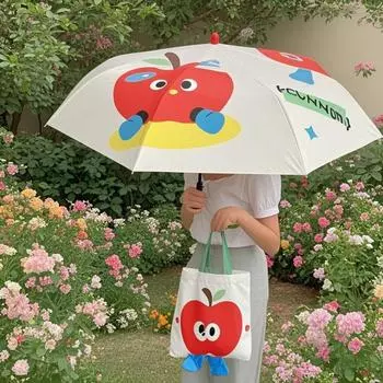 Small Apple/Red Nose Automatic Umbrella Rain and Rain Dual Use Sun Umbrella