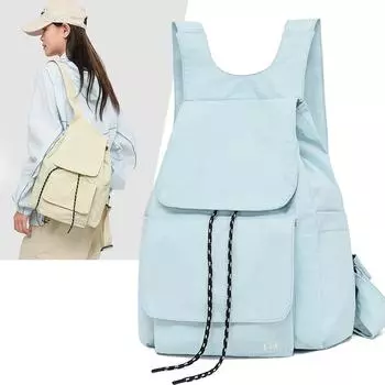 Маленький рюкзак для женщин, сумка для коротких поездок на завязках, рюкзак для пригородных поездок чёрный