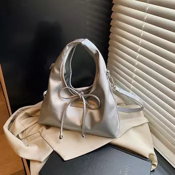 Small bag bag women s new summer versatile messenger bag popular handbag bucket bag серебряный