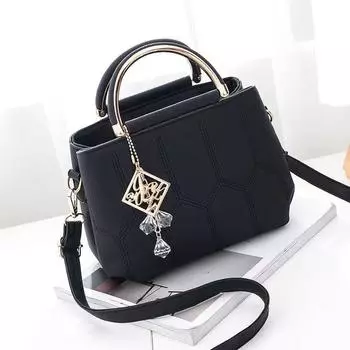 Small bag new fashion simple handbag trend embroidery thread simple shoulder messenger bag 23*13*17