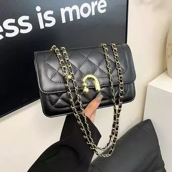 Small bag women s 2025 new high-end texture versatile diamond chain bag crossbody small square bag коричневый
