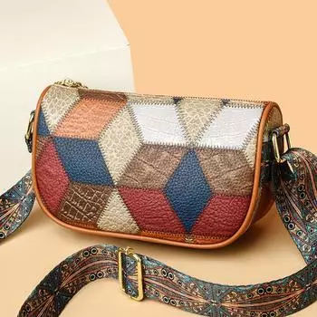 Маленькая женская сумка, модная мягкая кожаная сумка через плечо, женская контрастная сумка-мессенджер