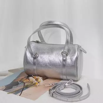 Small Bag Women s Summer Silver Shoulder Bag Portable Pillow Bag Stylish Crossbody Bag серебряный