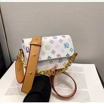 Small bag women s summer versatile new fashion broadband messenger bag casual chain small square bag разноцветный