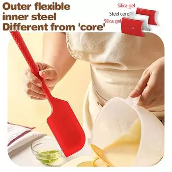 Маленькая кулинарная лопатка Силиконовый скребок Инструменты для приготовления торта Крем-лопатка Сделай сам Кухонная утварь для выпечки Вкусно синий