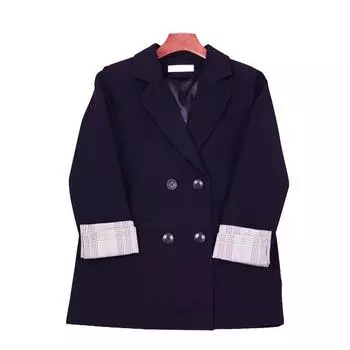 Small Blazer Women s Autumn New Loose Casual Suit Long-sleeved Small Person Loose Hong Kong Style Small Blazer S чёрный