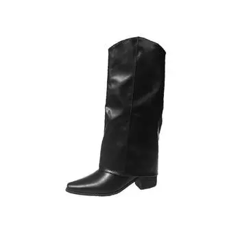 Small Boots Versatile Western Cowboy Boots Autumn and Winter French Boots Retro Tall Pant Boots Knight Boots 35