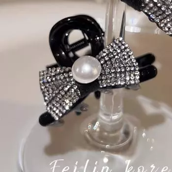 Small Bow Hairclips for Girls Hair Accessories With Artificial Pearls Korean Fashion Hair Crabs Side Clips Mini Hair Claws